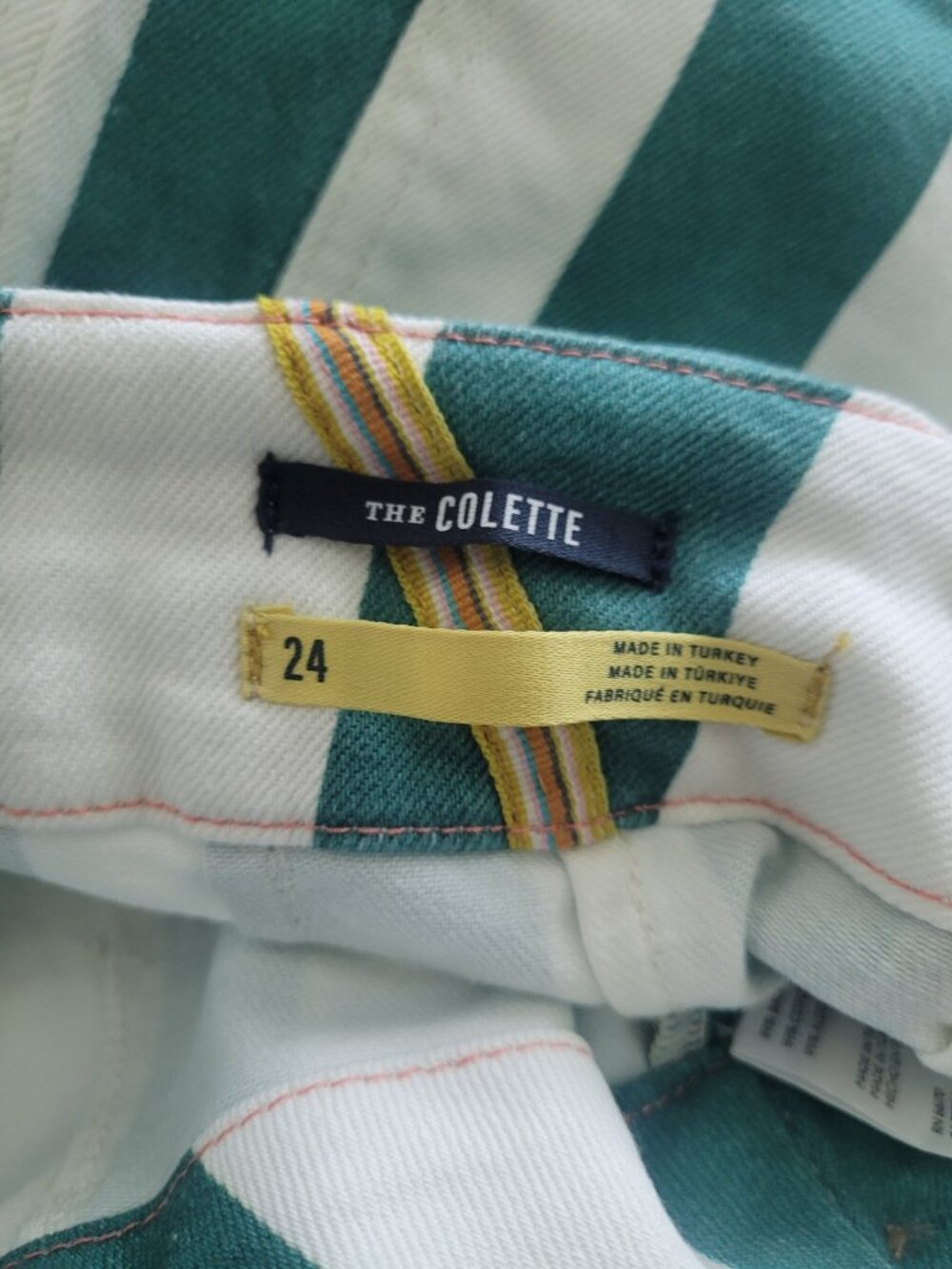 NEW ANTHROPOLOGIE Maeve Colette Striped Denim Wide Leg Pants Size 24 - Picture 8 of 8